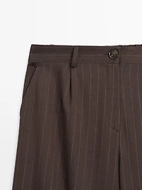 Pinstripe wide-leg trousers