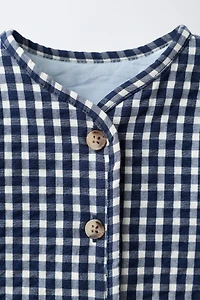 GINGHAM CHECK PUFFER JACKET