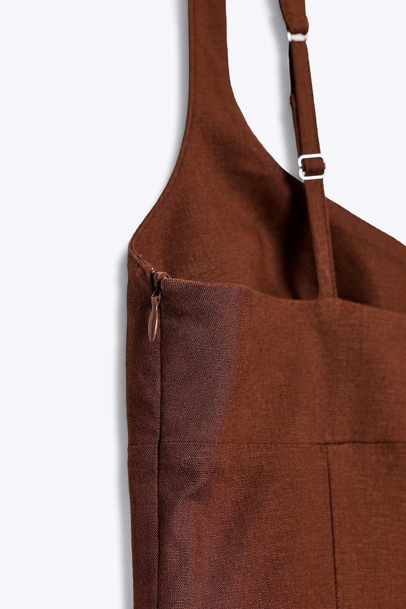 LINEN MIDI DRESS