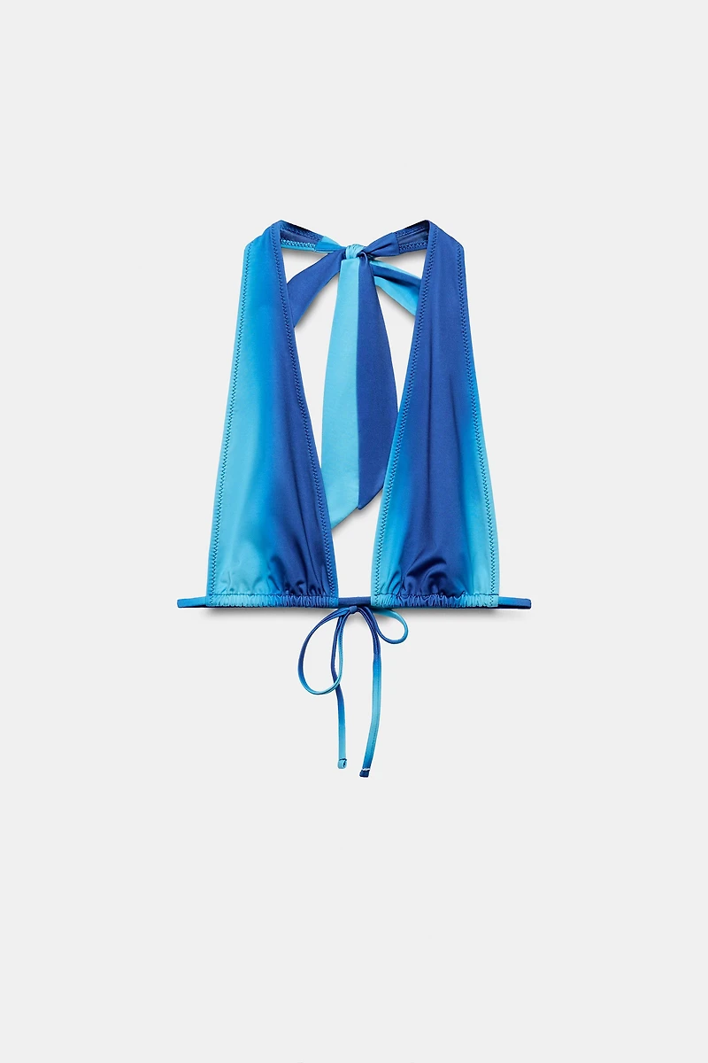 PRINTED TRIANGLE BIKINI TOP
