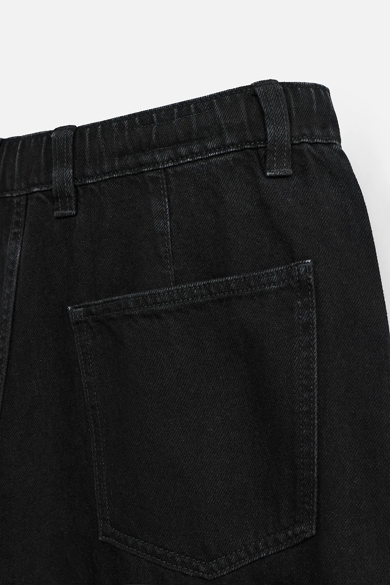 PLEATED WIDE FIT DENIM CHINO PANTS