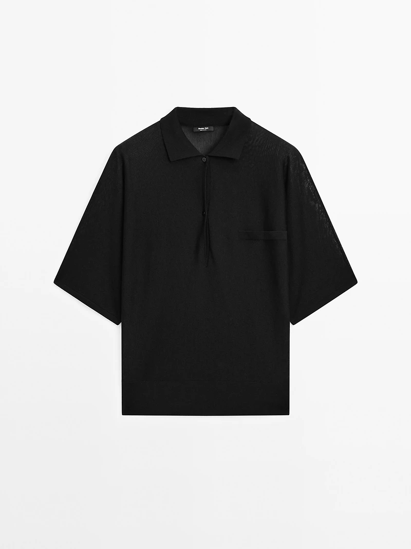 Flowing cape-style polo shirt