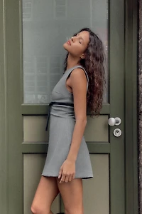 SATIN BOW SHORT DRESS