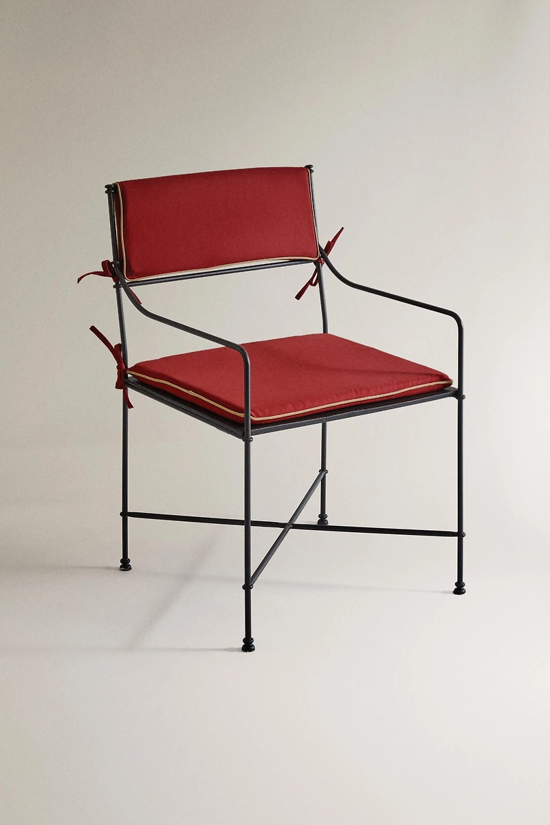 OUTDOOR WROUGHT IRON ARMCHAIR
