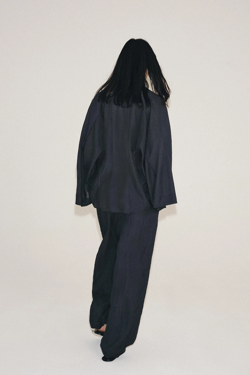 ZW COLLECTION WRAP SHIRT WITH FROG FASTENINGS