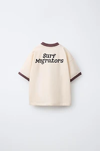 CONTRASTING TEXT PRINT T-SHIRT