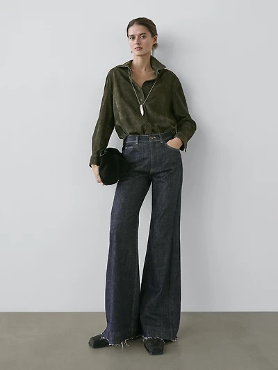 Flared high-waist jeans