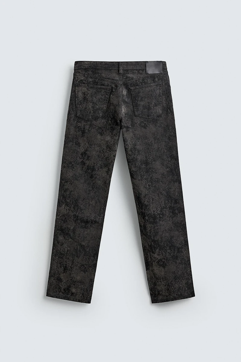 ABSTRACT JACQUARD STRAIGHT FIT JEANS