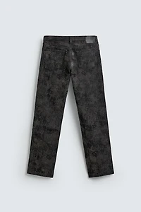 ABSTRACT JACQUARD STRAIGHT FIT JEANS