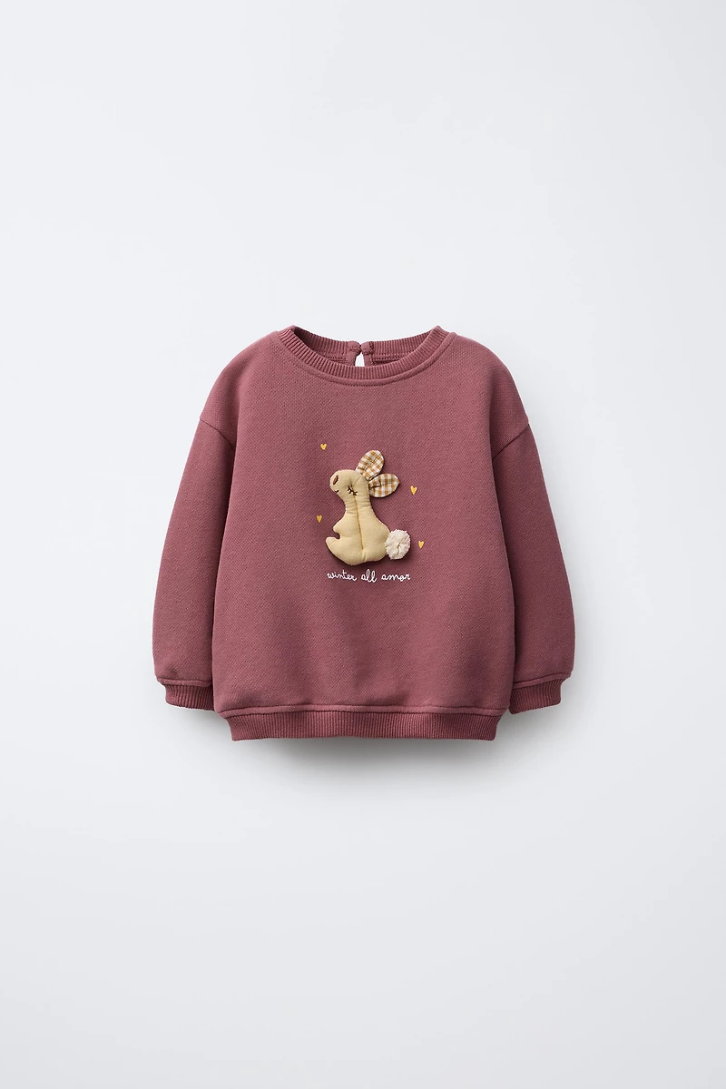 RABBIT APPLIQUÉ SWEATSHIRT