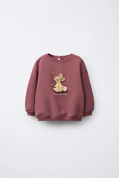 RABBIT APPLIQUÉ SWEATSHIRT