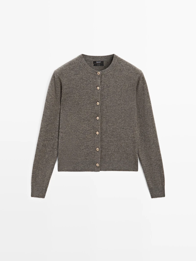 100% wool cardigan with gold buttons