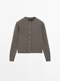 100% wool cardigan with gold buttons