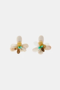 BOUCLES D'OREILLES FLEUR EN RÉSINE