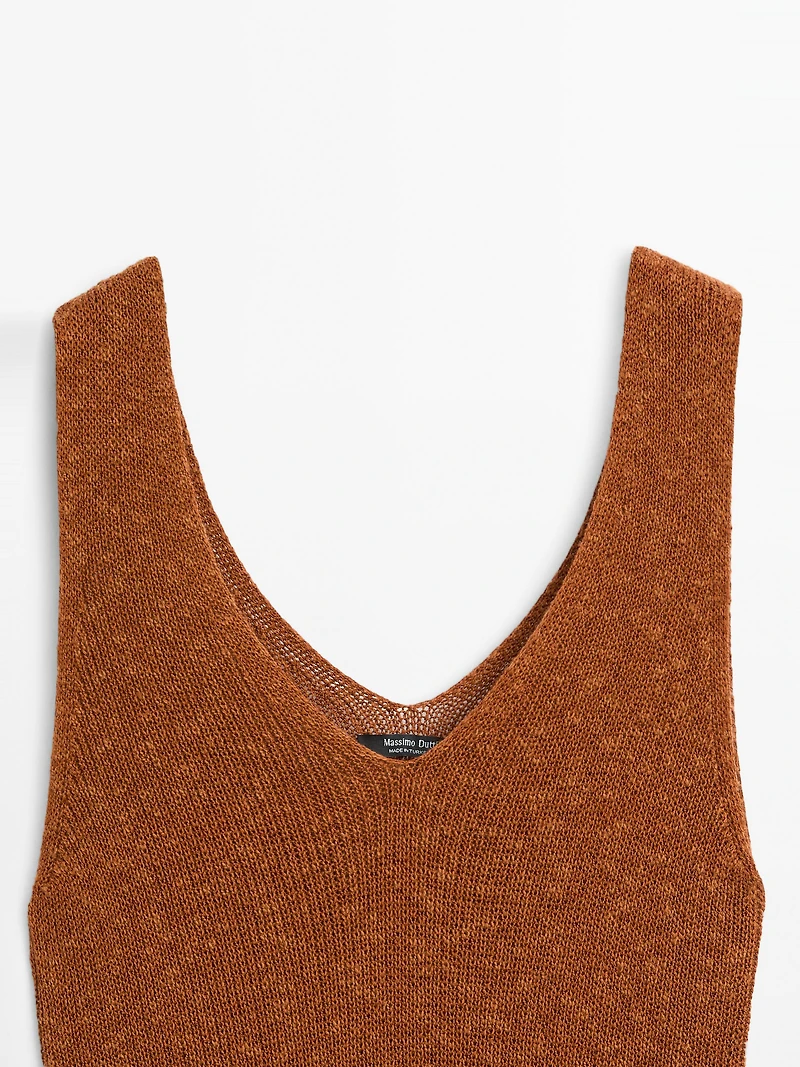 Long knit crossover dress