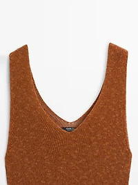 Long knit crossover dress