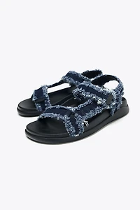 DENIM PLATFORM SANDALS