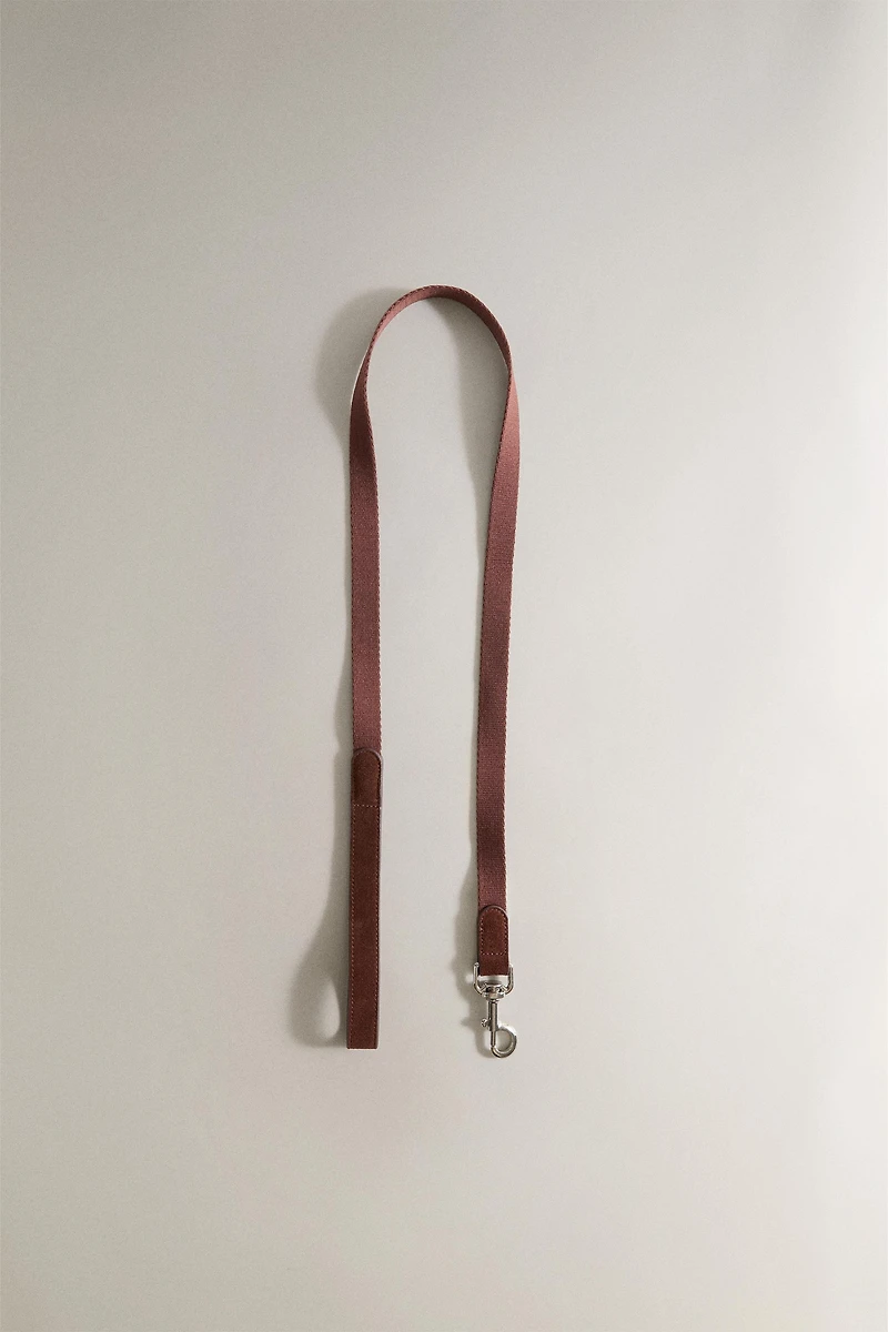 LEATHER PET LEAD WITH CLIP