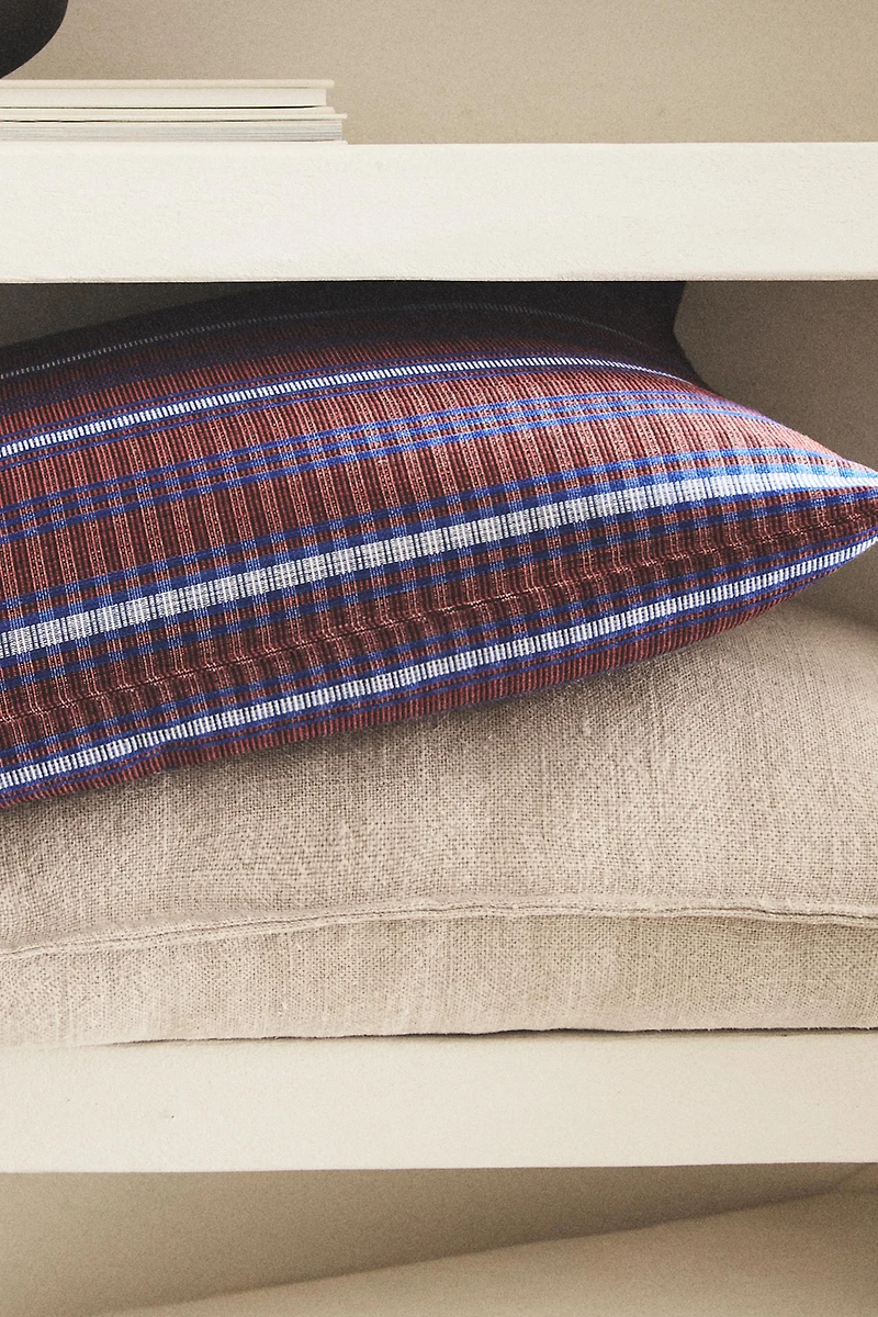 STRIPED COTTON THROW PILLOW COVER X TENSIRA