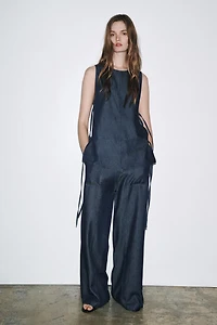 ZW COLLECTION DENIM TIE TOP