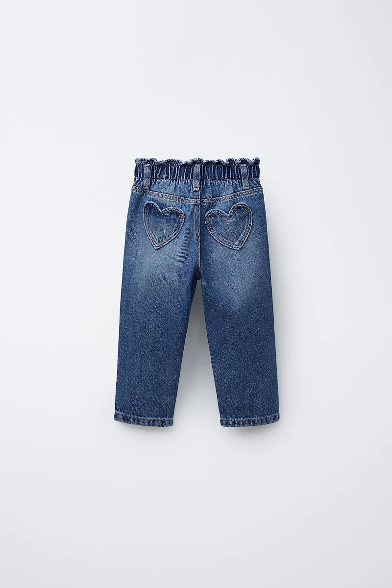 HEART POCKET PAPERBAG JEANS