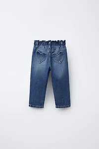 HEART POCKET PAPERBAG JEANS