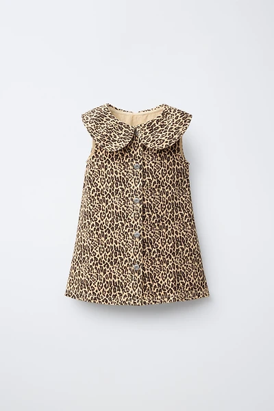 ANIMAL PRINT TWILL DRESS