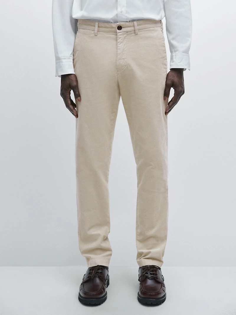 Slim fit corduroy trousers