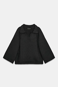 KNIT POLO SWEATER