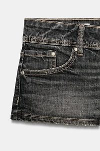 TRF LOW-RISE DENIM MINI SHORTS