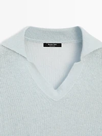 Pull polo alpaga en maille