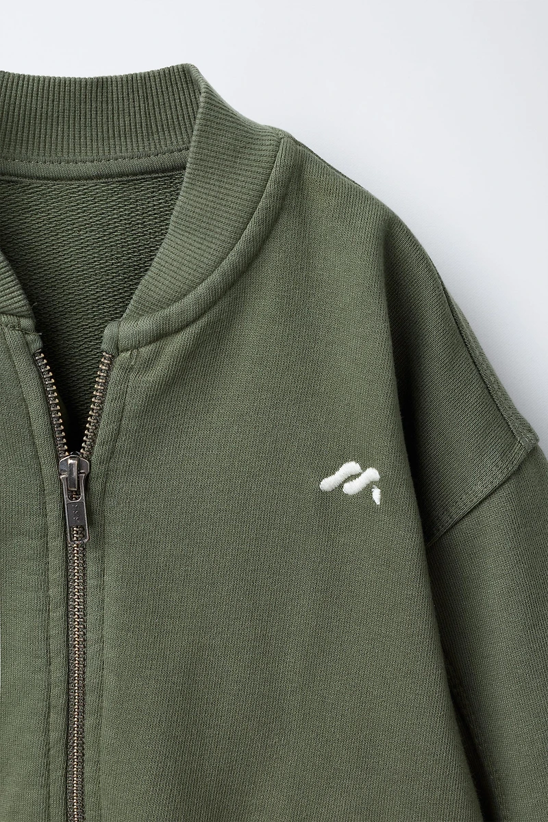 FLEECE LOGO BOMBER JACKET