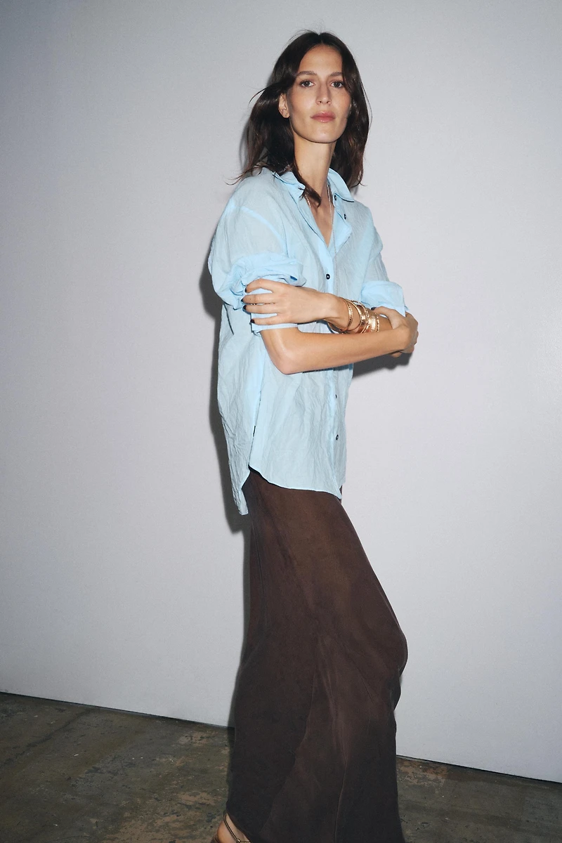 ZW COLLECTION WRINKLED BUTTON SHIRT