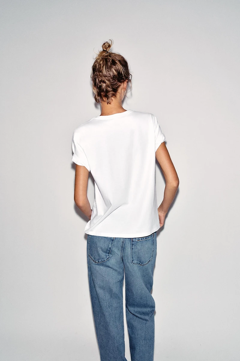 METALLIC SHORT SLEEVE T-SHIRT