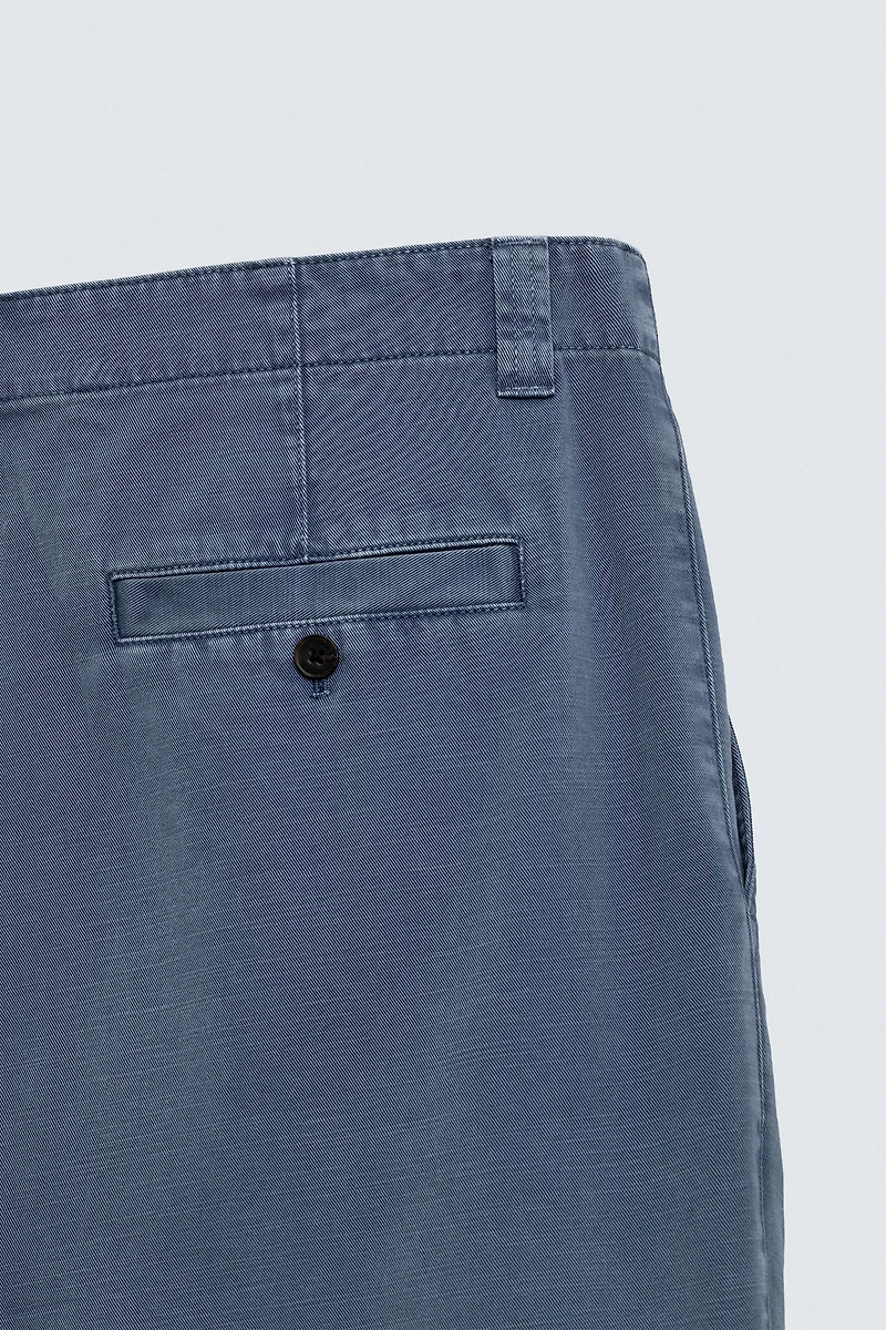 WASHED STRAIGHT FIT CHINO PANTS