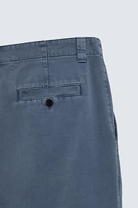 WASHED STRAIGHT FIT CHINO PANTS