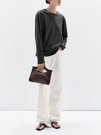 Mini-sac en cuir nappa tressé