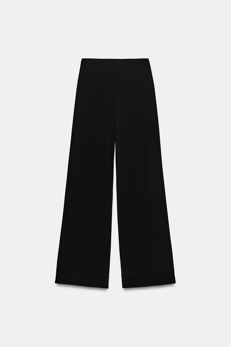 PANTALON DROIT EN CRÊPE À OUVERTURES