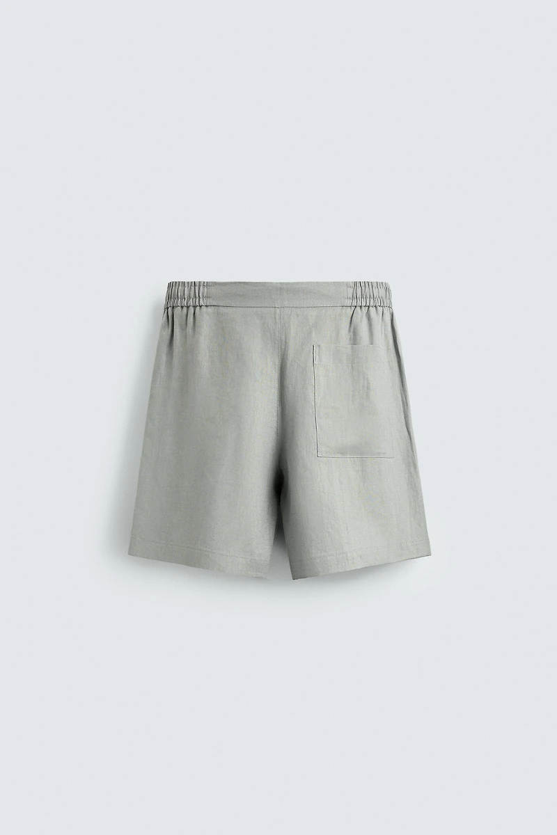 100% LINEN RELAXED FIT SHORTS