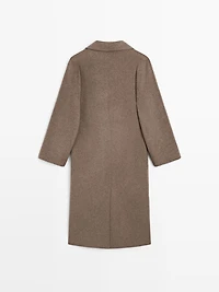Long wool blend double-breasted coat