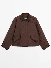 Short lightweight jacket with corduroy detail