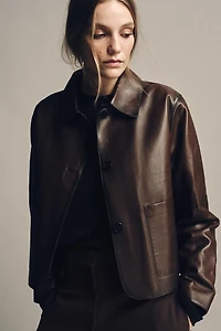 MINIMAL LEATHER JACKET ZW COLLECTION LIMITED EDITION