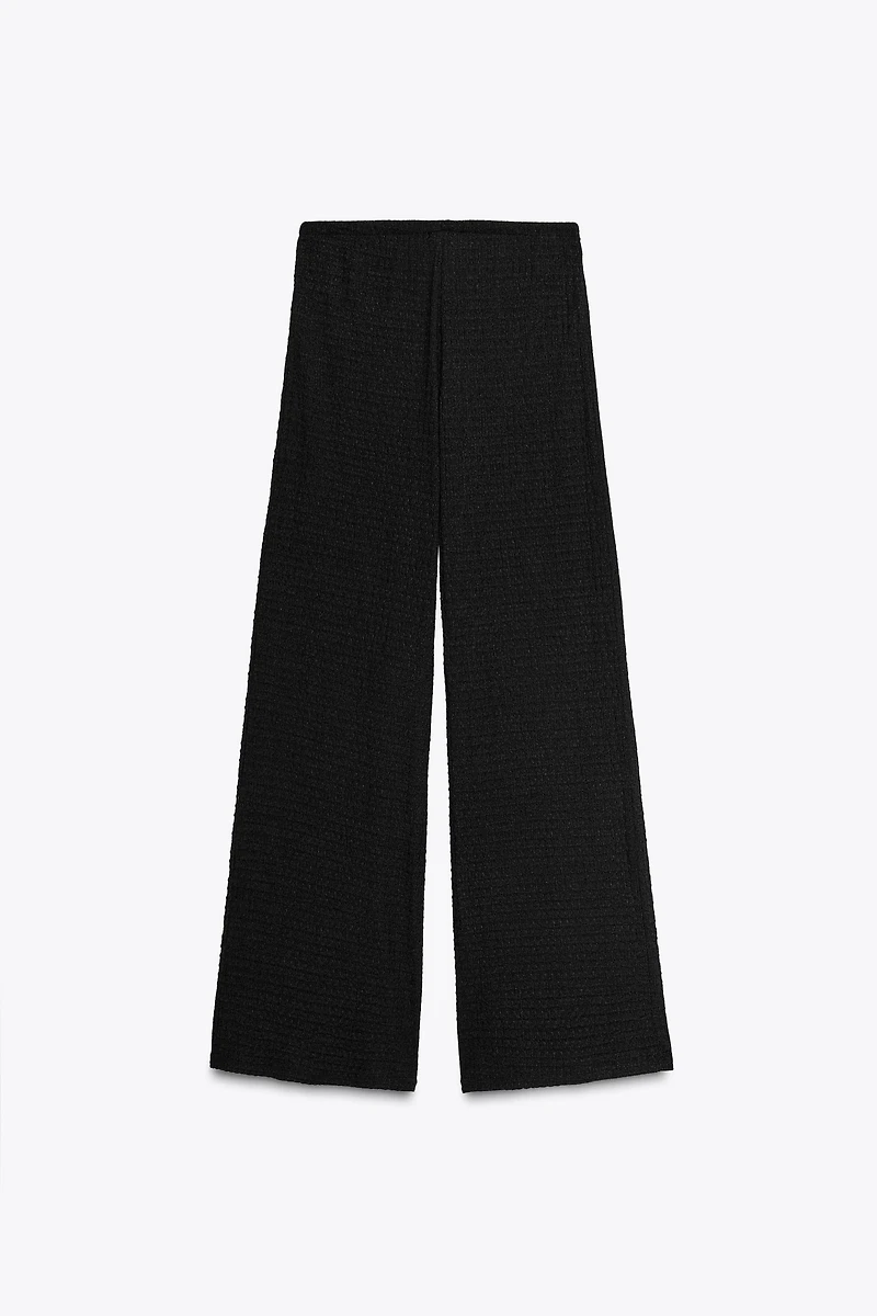 TEXTURED STRAIGHT LEG PANTS