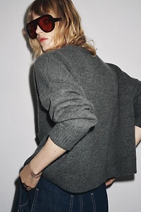 VESTE BOUTON DORÉ 100 % LAINE