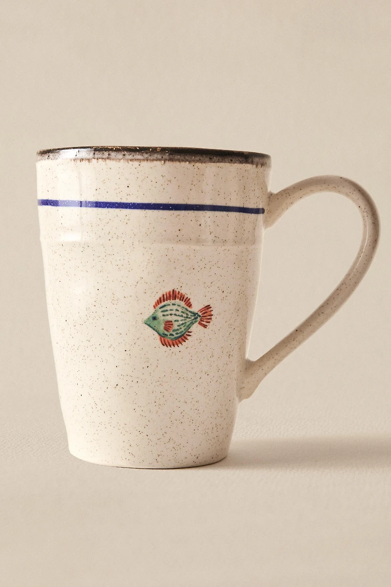 TASSE GRÈS POISSON