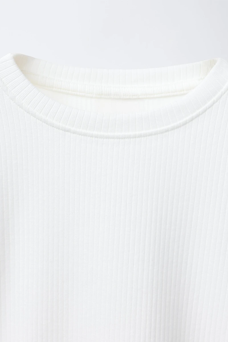 T-SHIRT CÔTELÉ UNI