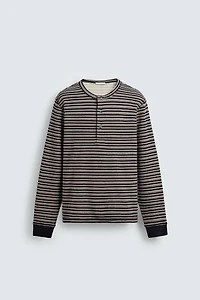 STRIPED HENLEY T-SHIRT