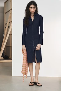 TRF DENIM ZIPPER DRESS