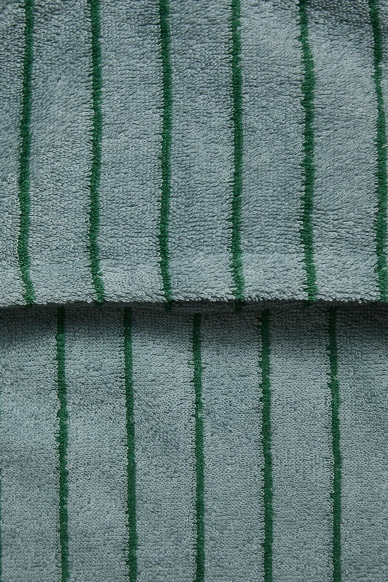 HOODED VELOUR STRIPED BATH TOWEL