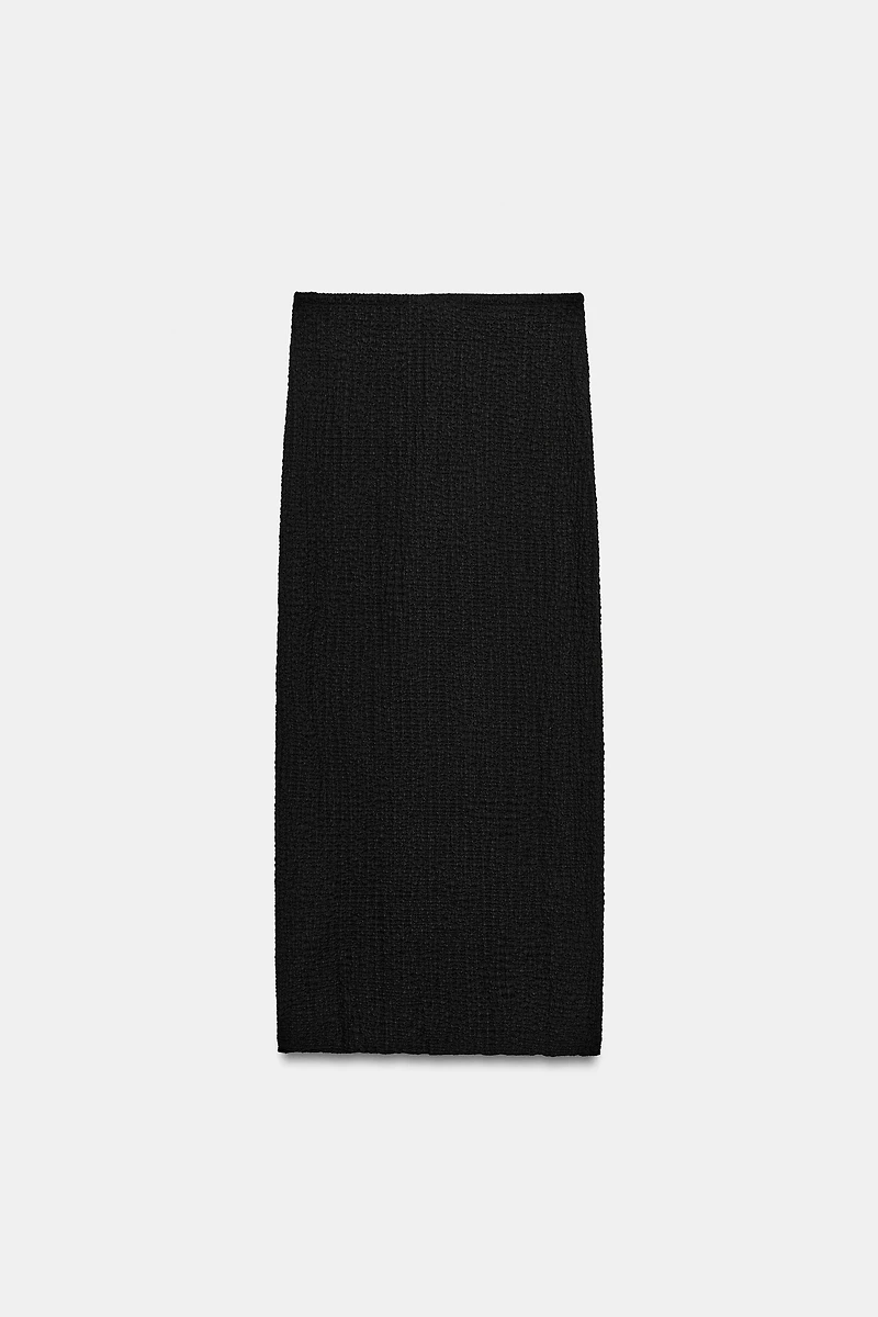 TEXTURED MIDI SKIRT
